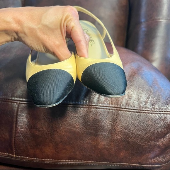 Chanel Cap Toe Slingback Pumps Heels size 36.5 - Picture 11 of 16